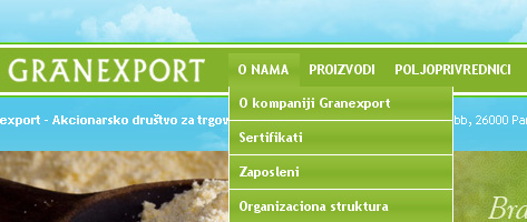Padajući meni se prikazuje preko Flash animacije