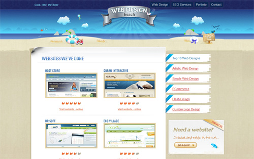 Web Design beach