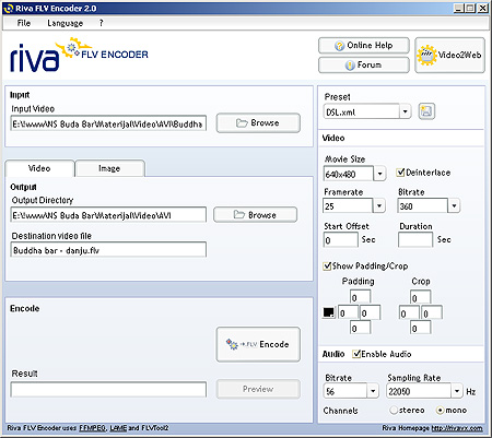 Riva FLV Encoder, program za konvertovanje video fajlova u FLV format