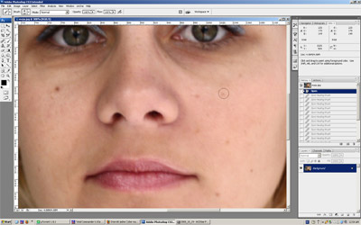 Korekcije na licu upotrebom alatke Spot Healing Brush